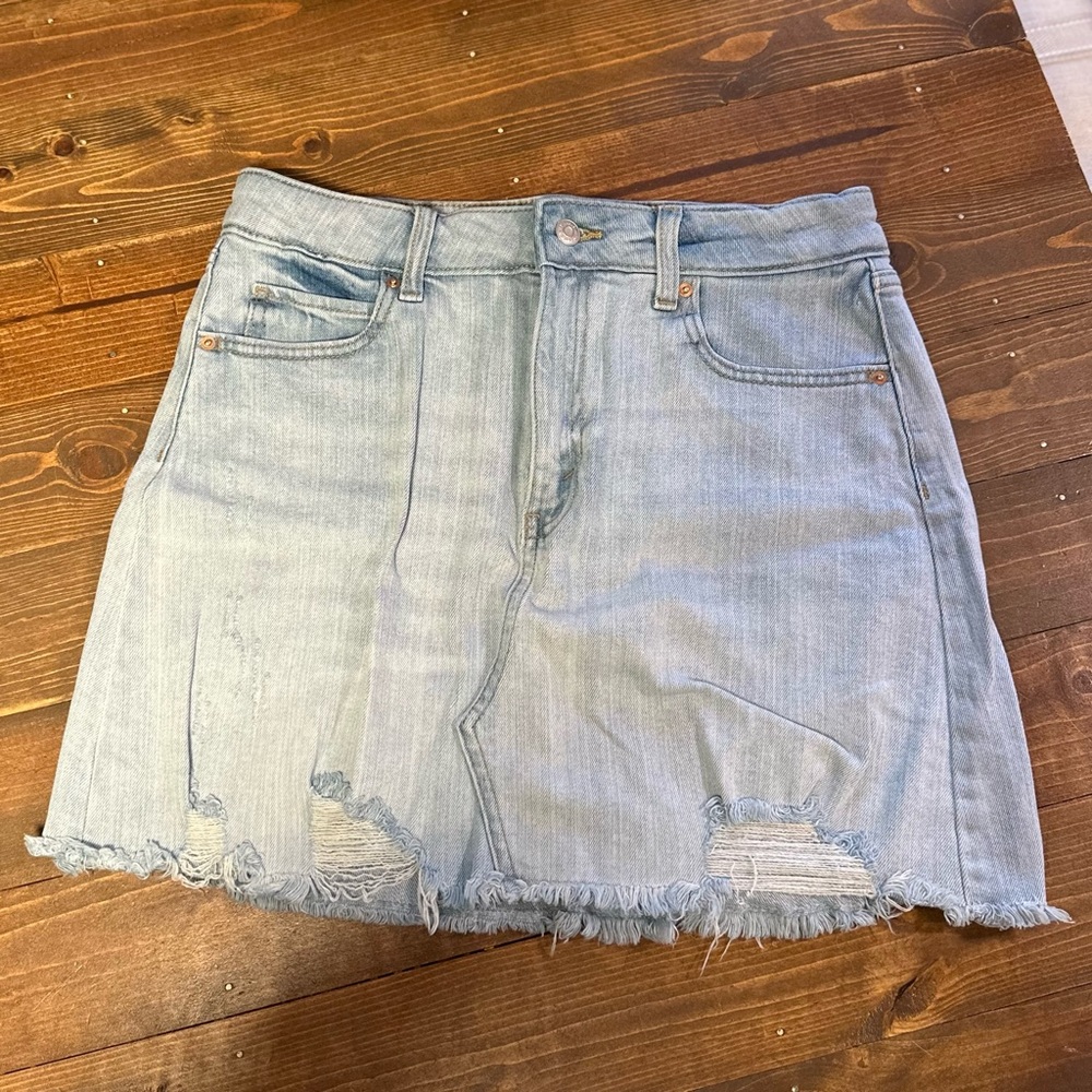 High-Rise Denim Mini Skirt